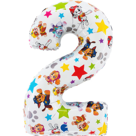 Paw Patrol cipara 2 folija balons 71cm balts