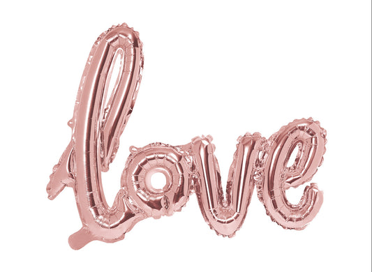 Folijas balons “Love”, 73 × 59 cm, rozā zelta krāsā