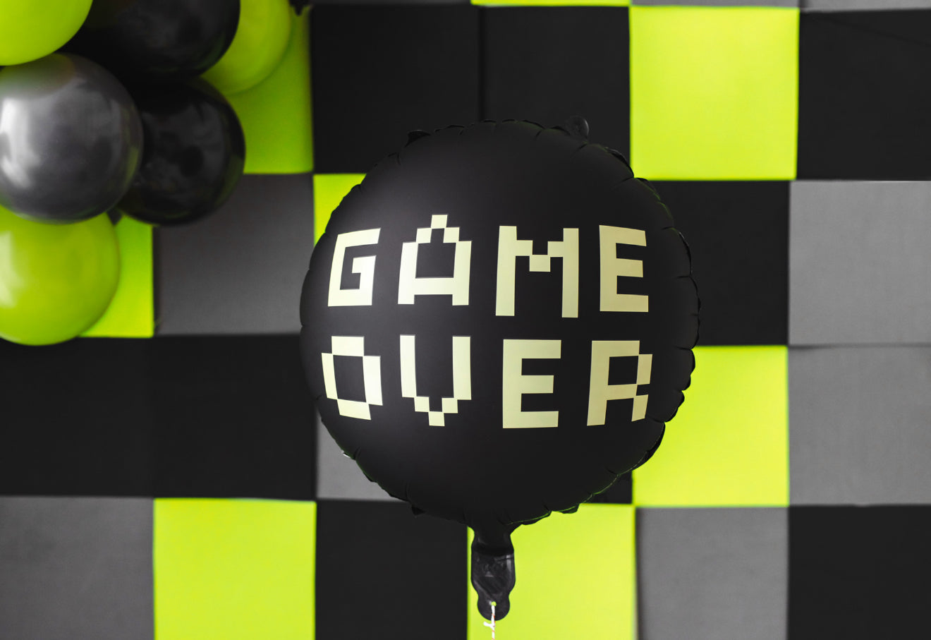 Folijas balons “Gamer over”, 45 cm, melnā krāsā