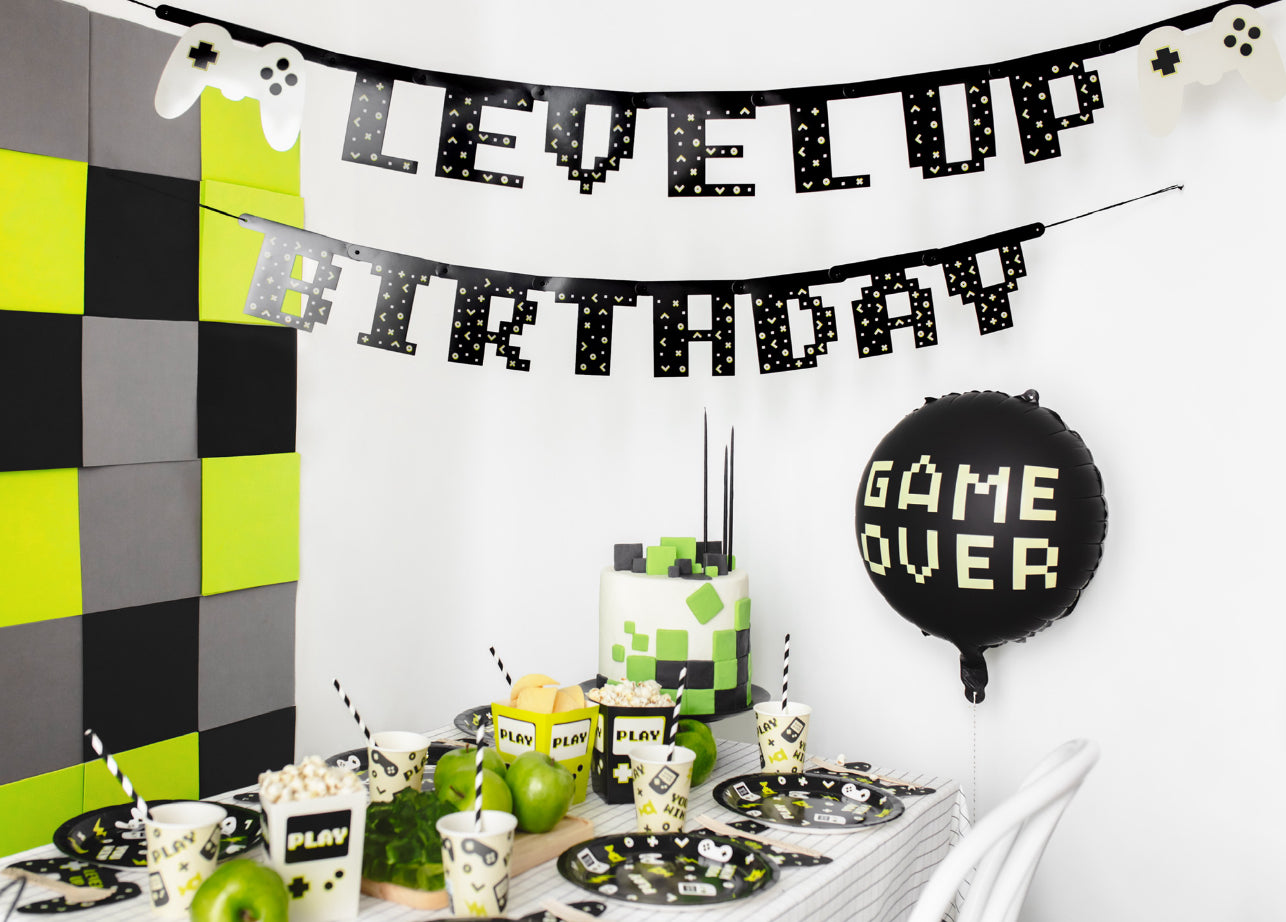 Folijas balons “Gamer over”, 45 cm, melnā krāsā