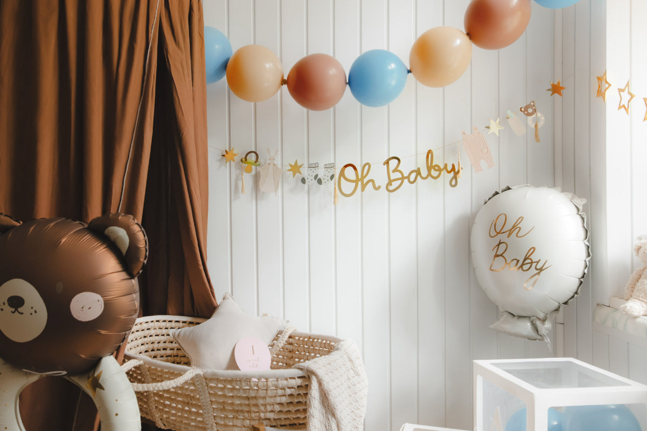 Folijas balons “Oh Baby”, 53 x 69 cm, baltā krāsā