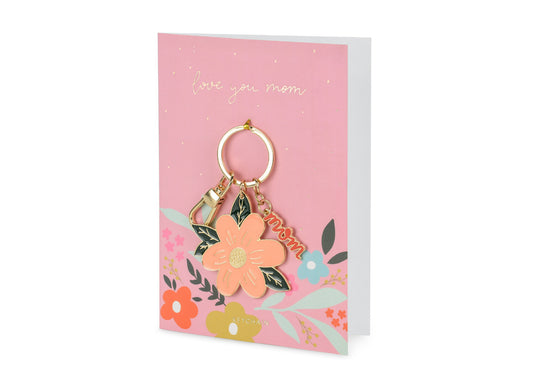 Kartīte "LOVE YOU MOM" ar noņemamu atslēgu piekariņu, 12 × 16 cm 