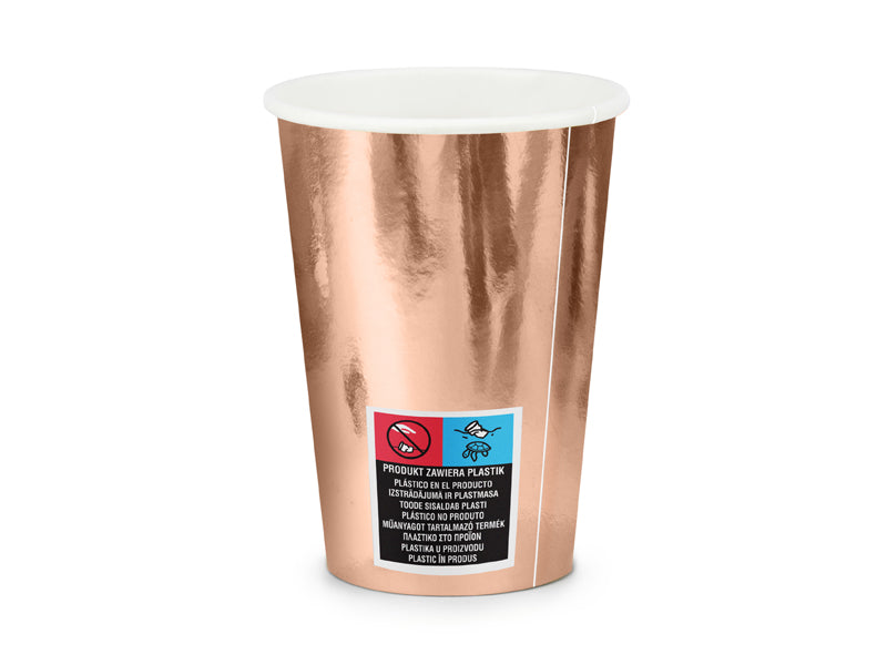 Papīra glāzes “She said yes!” rozā zelta (220 ml)