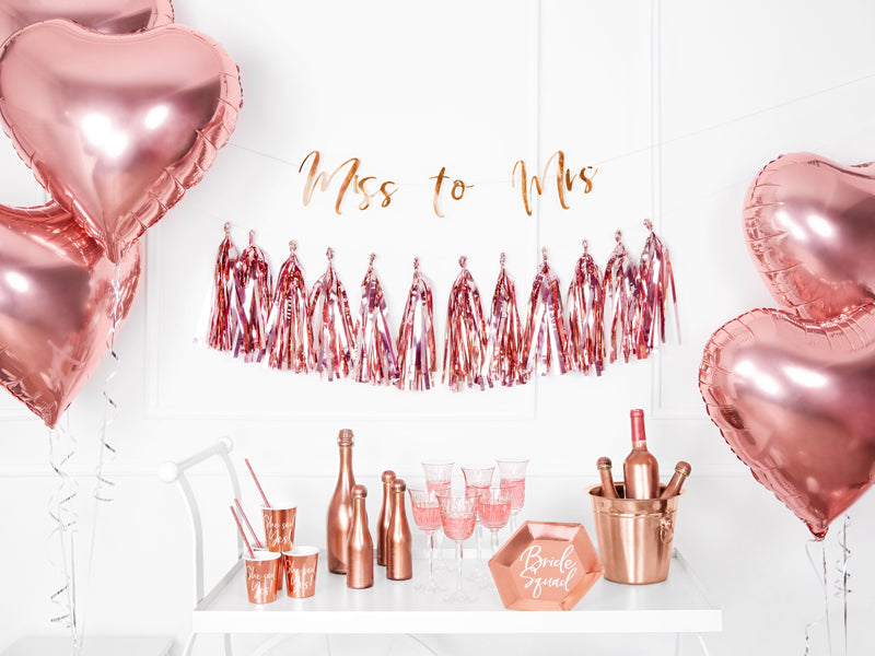 Papīra glāzes “She said yes!” rozā zelta (220 ml)