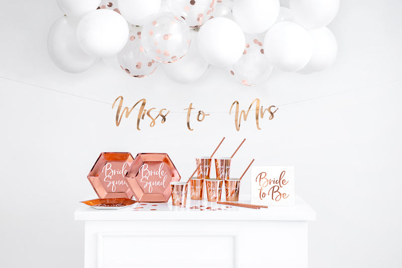 Papīra glāzes “She said yes!” rozā zelta (220 ml)