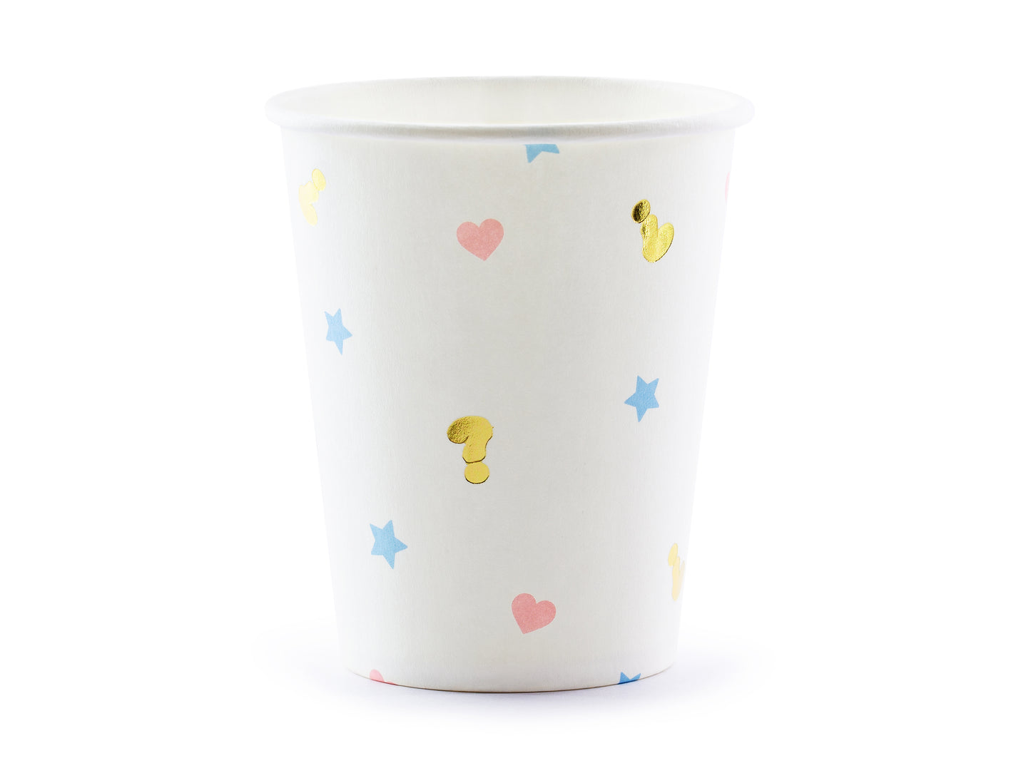 Boy or Girl papīra glāzes 200 ml – Gender Reveal ballītes glāzes 6 gab.