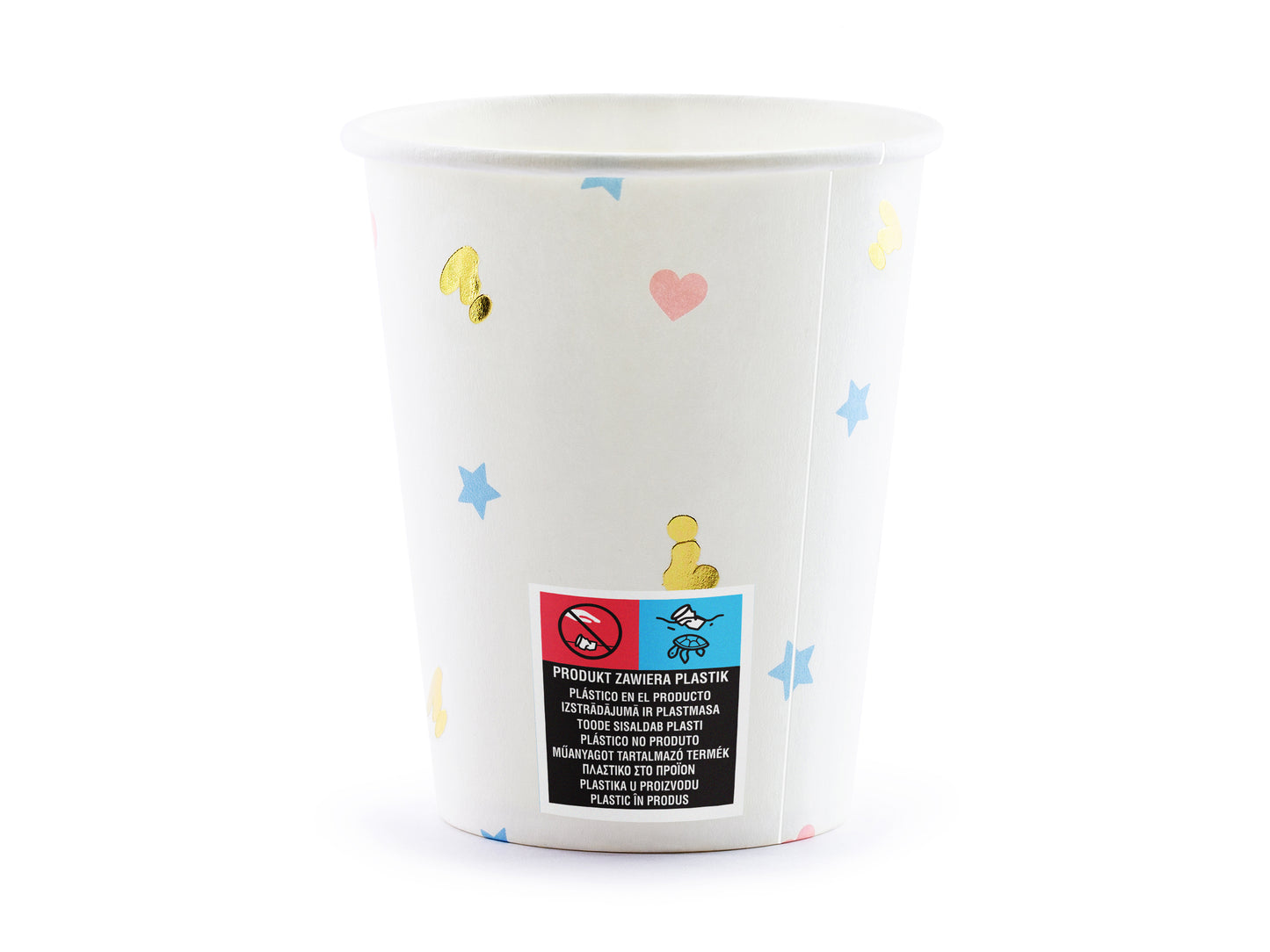 Boy or Girl papīra glāzes 200 ml – Gender Reveal ballītes glāzes 6 gab.