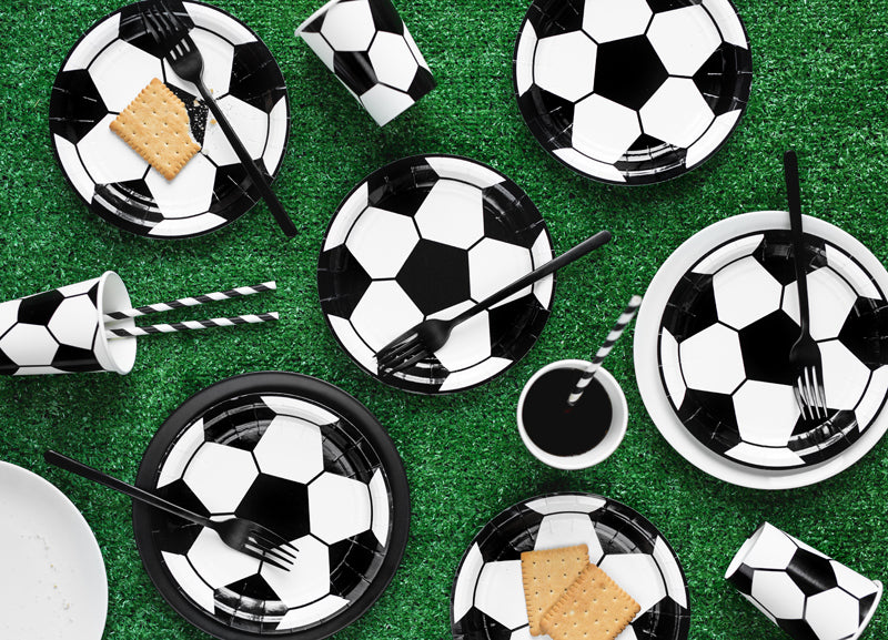 Vienreizējās papīra glāzes ar futbola tematiku, 260ml, 6gb