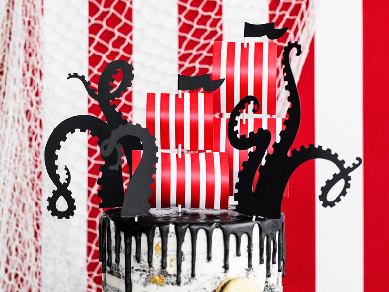 Kūkas dekorācijas “Pirates Party”, 5 gab., 13.5–21 cm – pirātu topperi