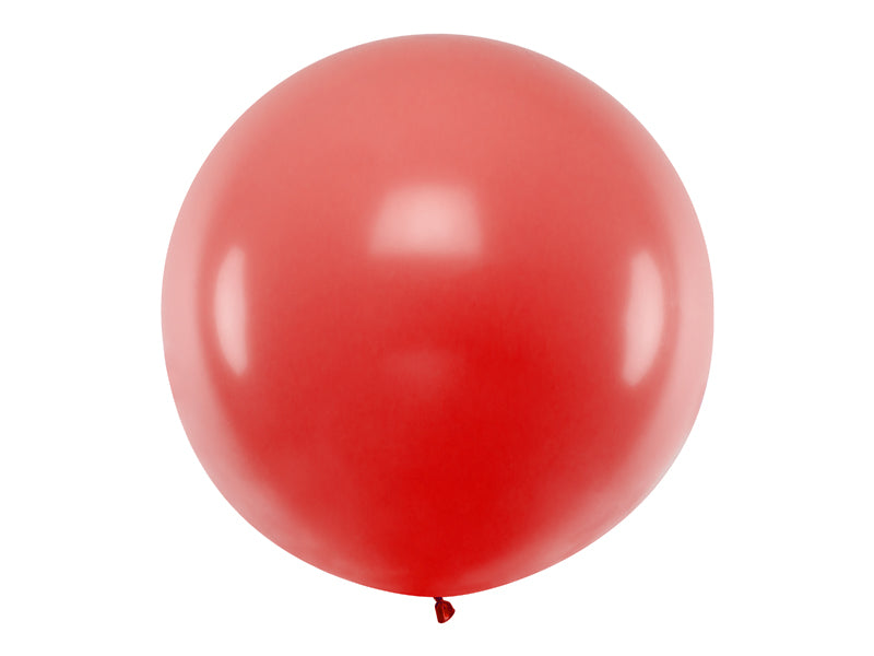 Apaļš balons, 1m, "Pastel Red" krāsa