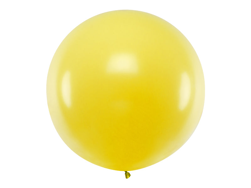 Apaļš balons, 1m, "Pastel Yellow" krāsa