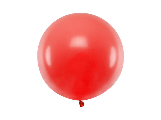 Apaļš balons, 60 cm, "Pastel Poppy Red" krāsa