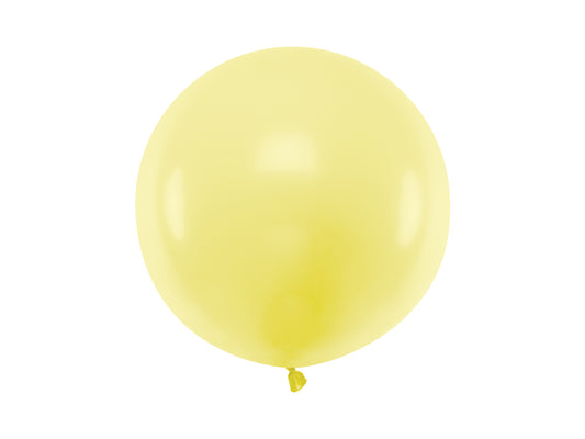 Apaļš balons, 60 cm, Pastels Gaiši Dzeltens