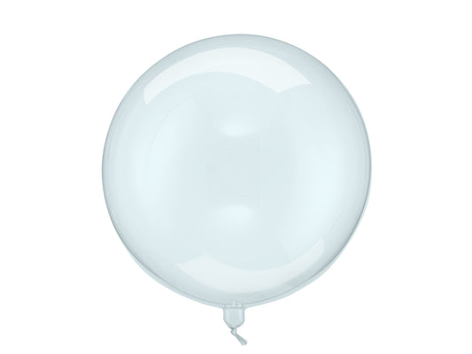 Folijas balons sfēras formā, caurspīdīgi zils. Diametrs apm. 40 cm (16 collas).
