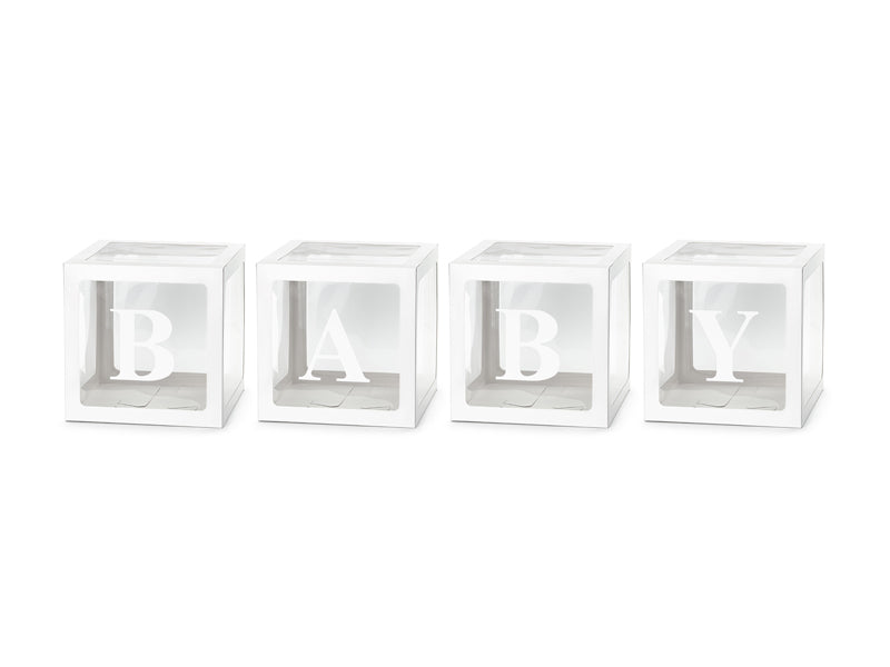 Balonu kastes BABY, 30x30 cm, baltas (4 gab.)