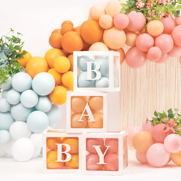 Balonu kastes BABY, 30x30 cm, baltas (4 gab.)