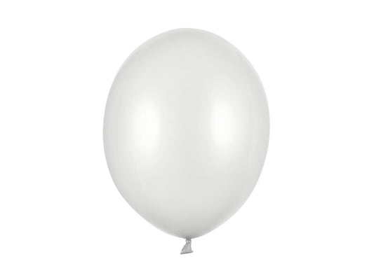 Baloni “Strong” 43 cm, metāliski sudrabaini sniegbalts