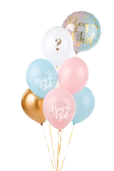 Baloni Boy or Girl 30 cm – Dzimuma atklāšanas ballītes balonu komplekts 6 gab.