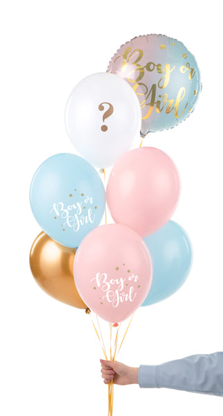 Baloni Boy or Girl 30 cm – Dzimuma atklāšanas ballītes balonu komplekts 6 gab.