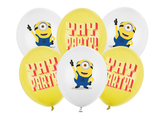 Baloni Minioni (30 cm, 6 gab.) – bērnu ballītei