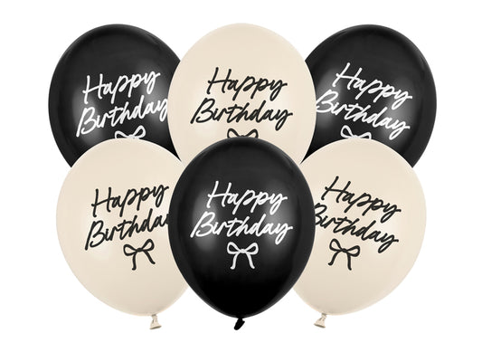 Baloni “Happy Birthday” ar bantēm