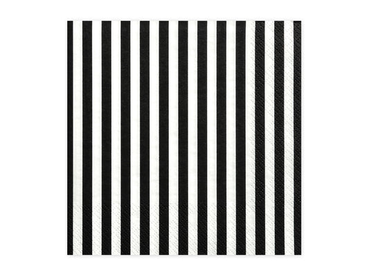 Salvetes “Stripes”, melnbaltas, 33 × 33 cm, 20 gab. – 3 slāņu salvetes