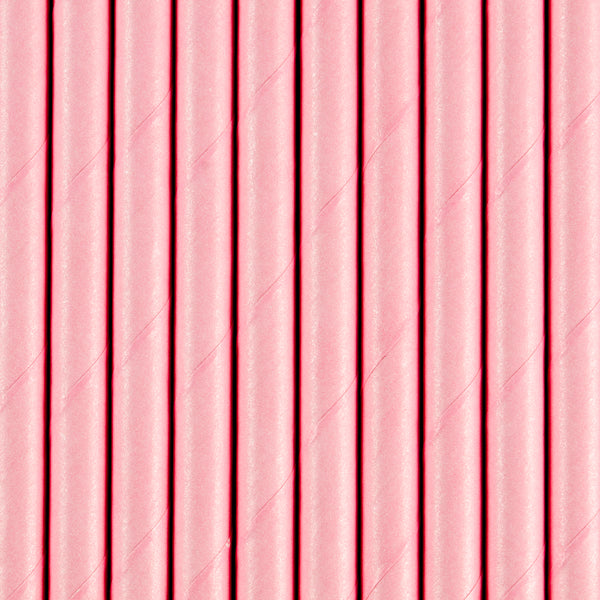 Papīra salmiņi rozā, 19.5cm, 10gb