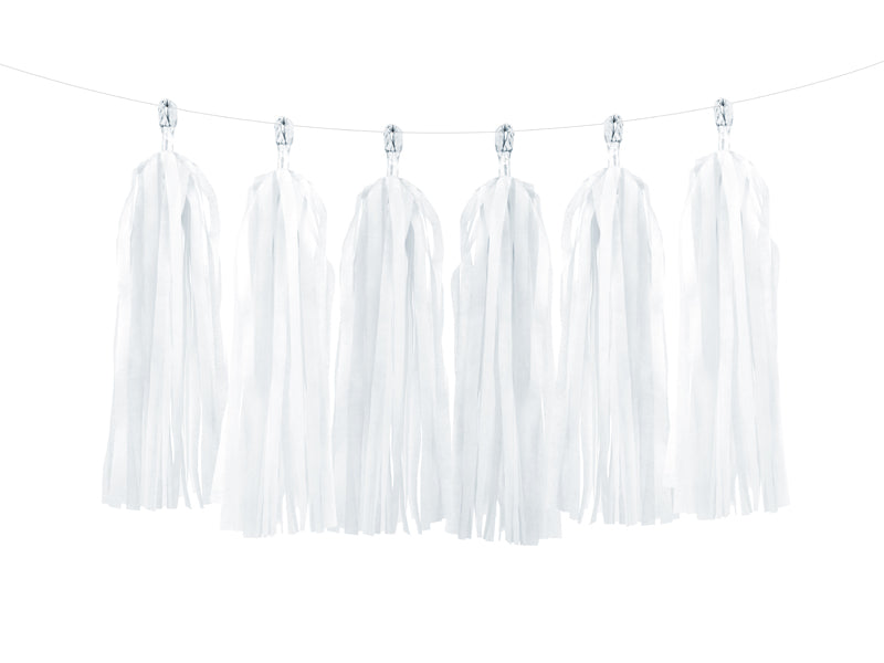Pušķu virtene (Tassel Garland), balta