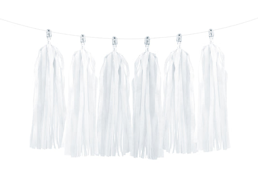 Pušķu virtene (Tassel Garland), balta