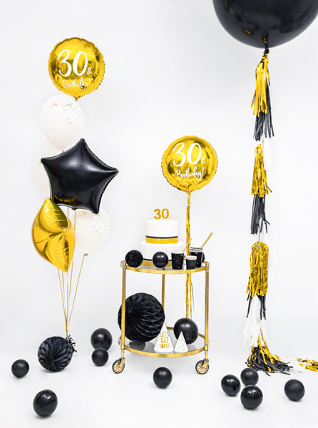 Zelta pušķīšu virtene 1,5 m – Mirror Gold DIY ballīšu dekorācija 12 pušķīši