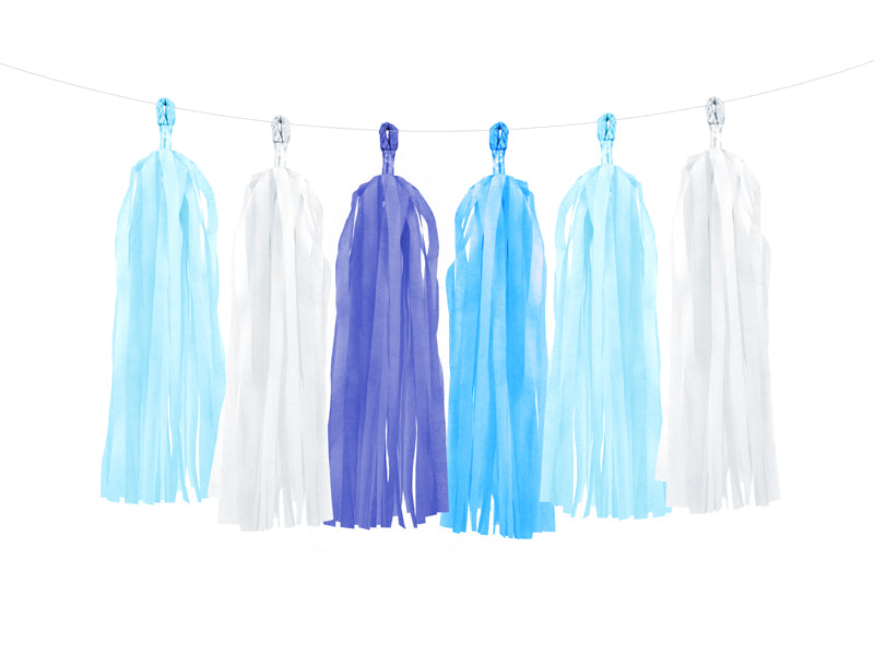 Pušķu virtene (Tassel Garland), zilo toņu mikss