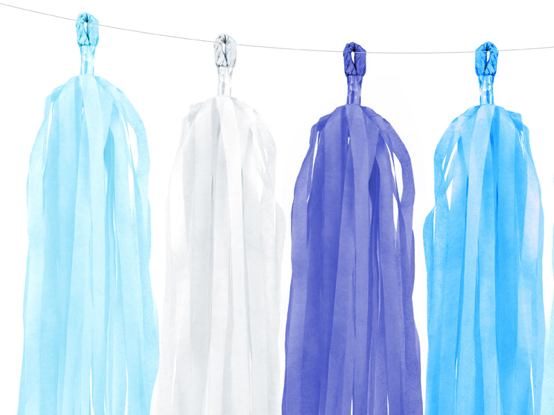 Pušķu virtene (Tassel Garland), zilo toņu mikss