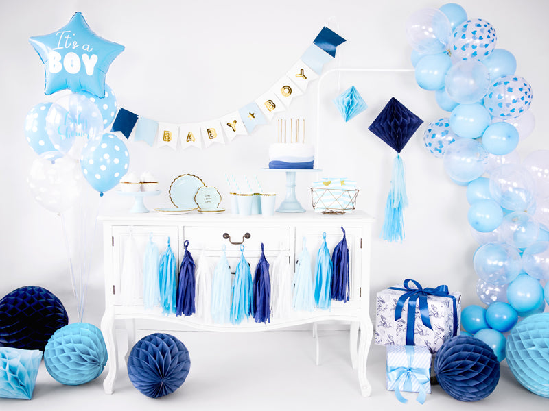 Pušķu virtene (Tassel Garland), zilo toņu mikss