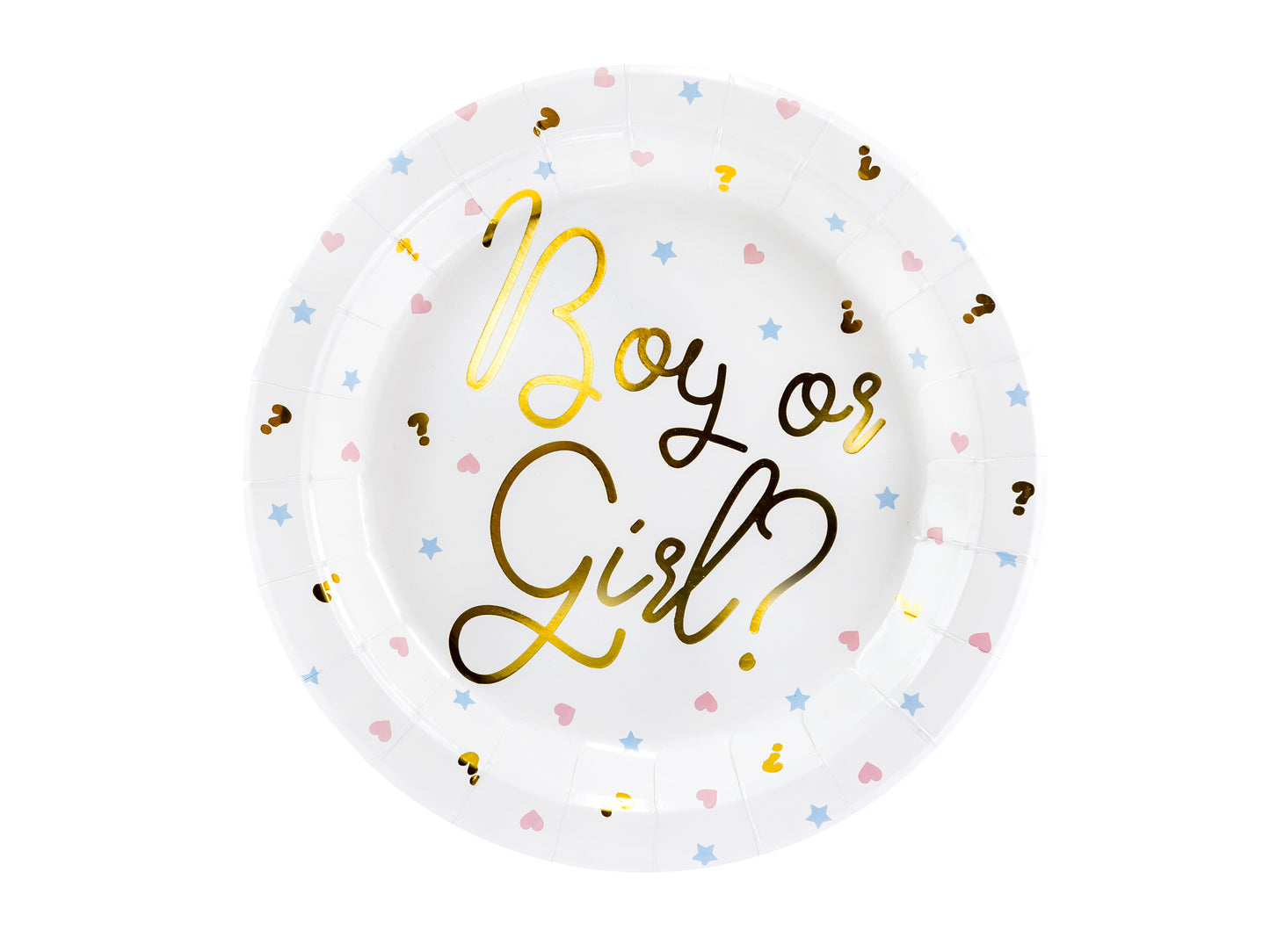 Boy or Girl papīra šķīvji 23 cm – Gender Reveal ballītes šķīvji 6 gab.
