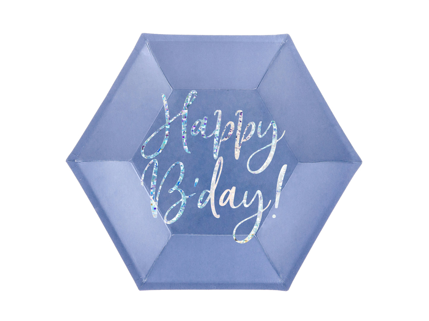 Tumši zili Happy B'day papīra šķīvji 20 cm – Eleganti ballīšu šķīvji 6 gab