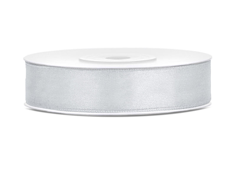 Satīna lente, sudrabs, platums 12 mm / garums 25 m