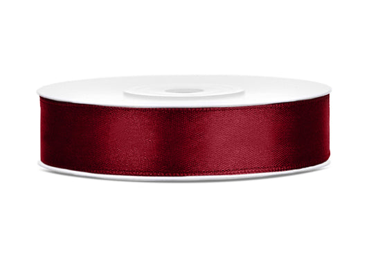 Satīna lente, Deep red, platums 12 mm / garums 25 m