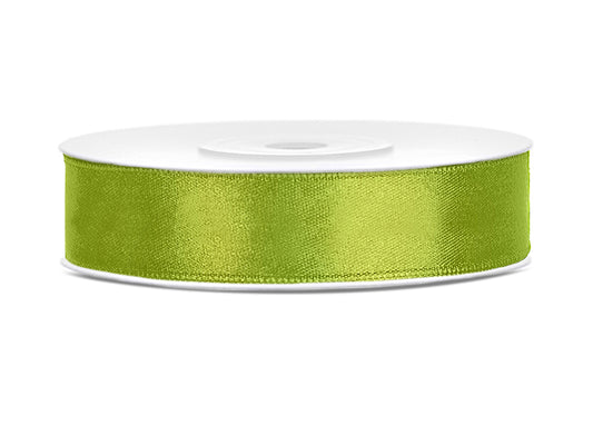 Satīna lente, Zaļais ābols, platums 12 mm / garums 25 m