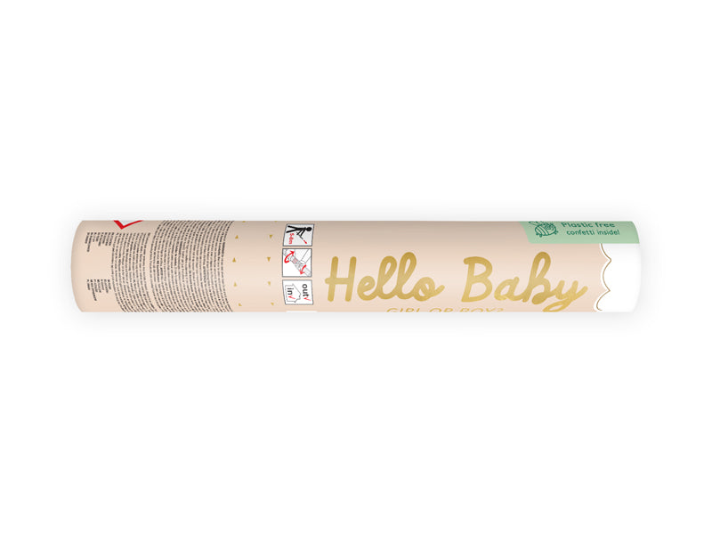 Konfeti "Hello Baby" ar ziliem tauriņiem 20 cm – Gender Reveal