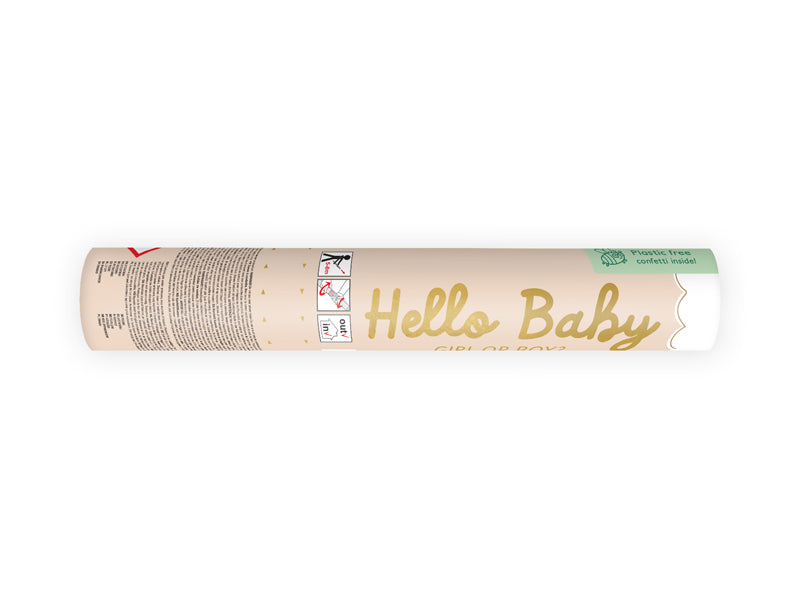 Konfeti "Hello Baby" ar rozā tauriņiem 20 cm – Gender Reveal