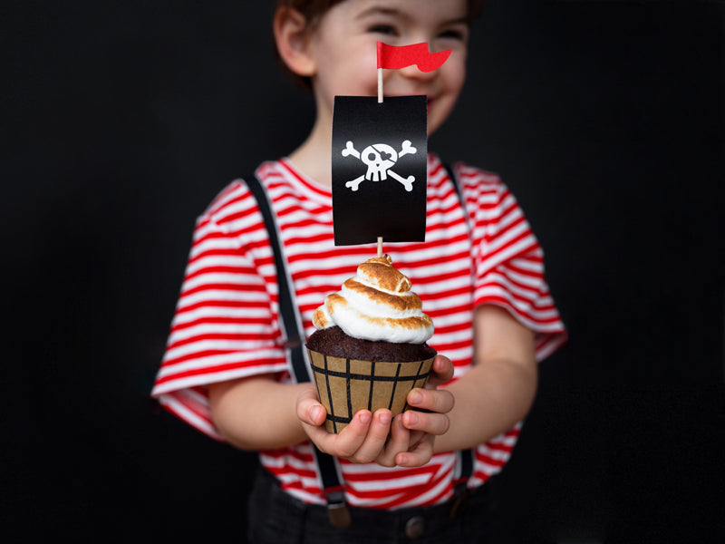 Kēksiņu dekorēšanas komplekts “Pirates Party”, 6 gab. – pirātu cupcake dekori