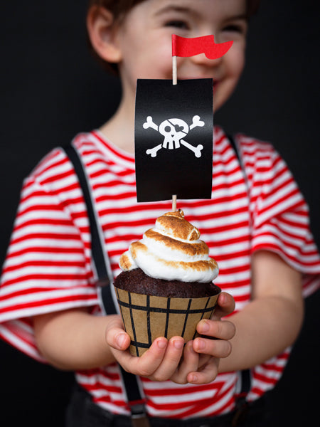 Kēksiņu dekorēšanas komplekts “Pirates Party”, 6 gab. – pirātu cupcake dekori