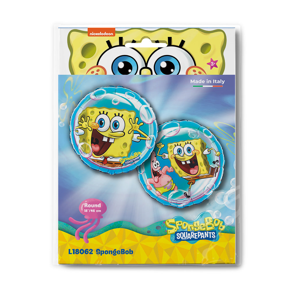 Folija balons SpongeBob 46 cm – Apaļš bērnu ballītes balons